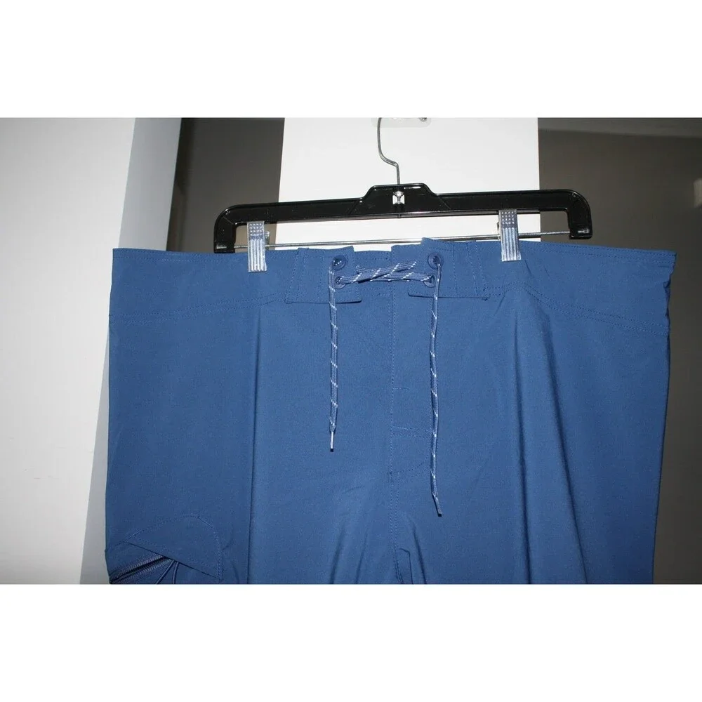 Columbia PFG Fishing Board Shorts Men's 40 Blue Cargo Pockets USA Flag 9